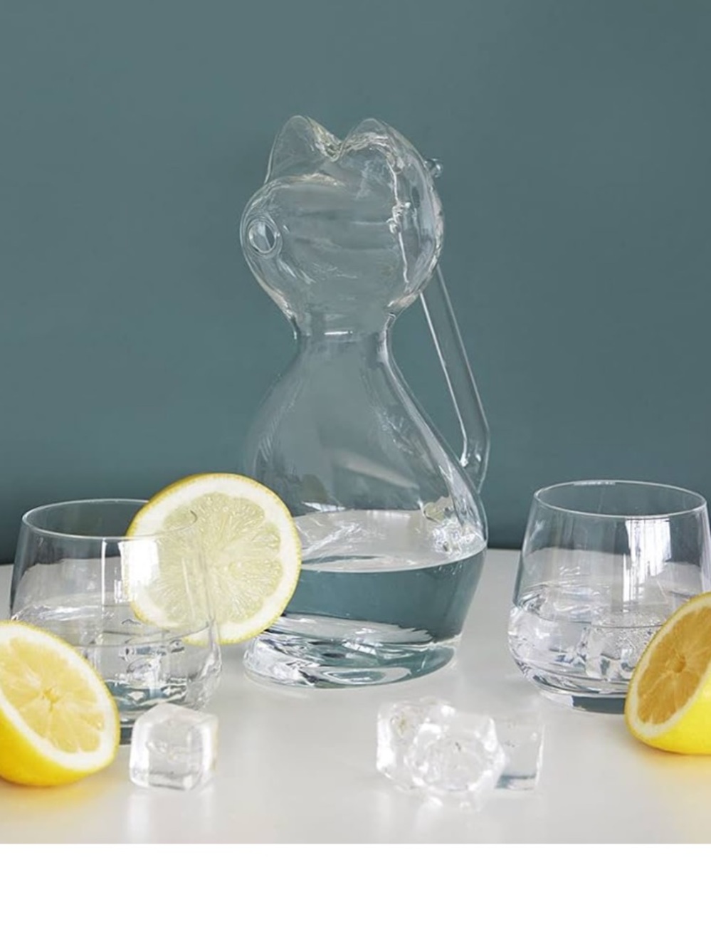 ๐ธBalvi Gifts S.L. Meow Water Jug Clear Glass CAT new in box ๐ฆ๐ง - Picture 9 of 16